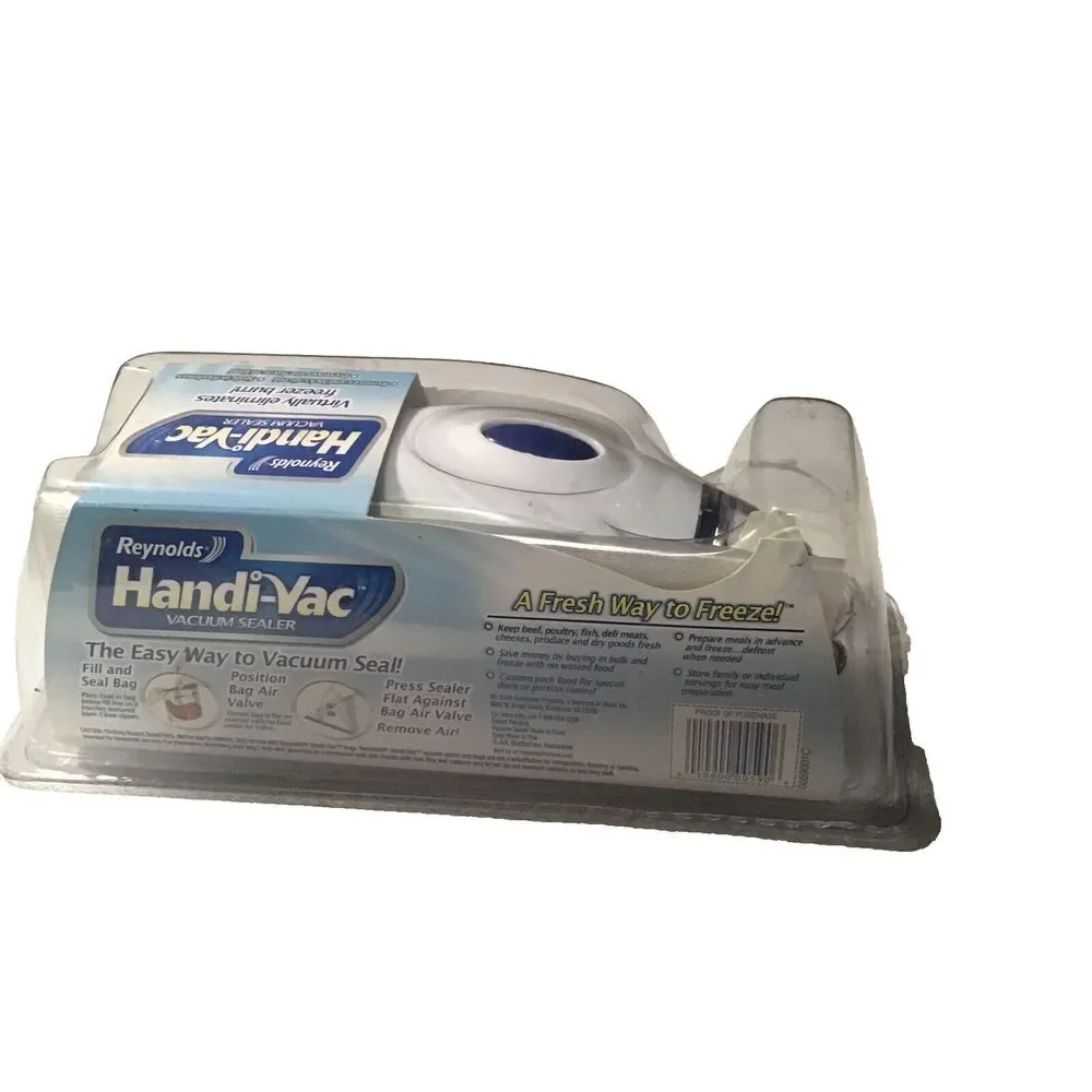NEW Reynolds Handi-Vac Vacuum Sealer Starter Kit w/ 3 Quart Freezer Bags